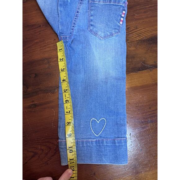 Hatley Girls Stretch Denim Wide Leg Pants Heart Pockets Girls Size 3 $50 - Picture 8 of 14